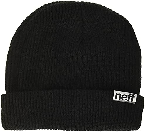 Neff Unisex Fold Beanie Hat for Men and Women, Black, One Size at